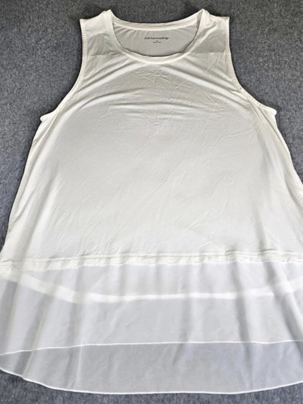 Soft Surroundings Ivory Chiffon Hem Tunic Tank Women’s 1X